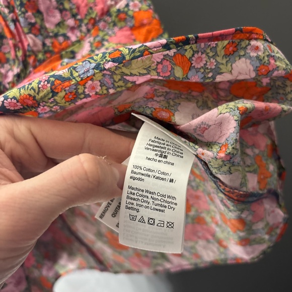 J.Crew Gathered Organic Cotton Camisole in Liberty Meadow Song fabric Size 10 - Picture 4 of 6